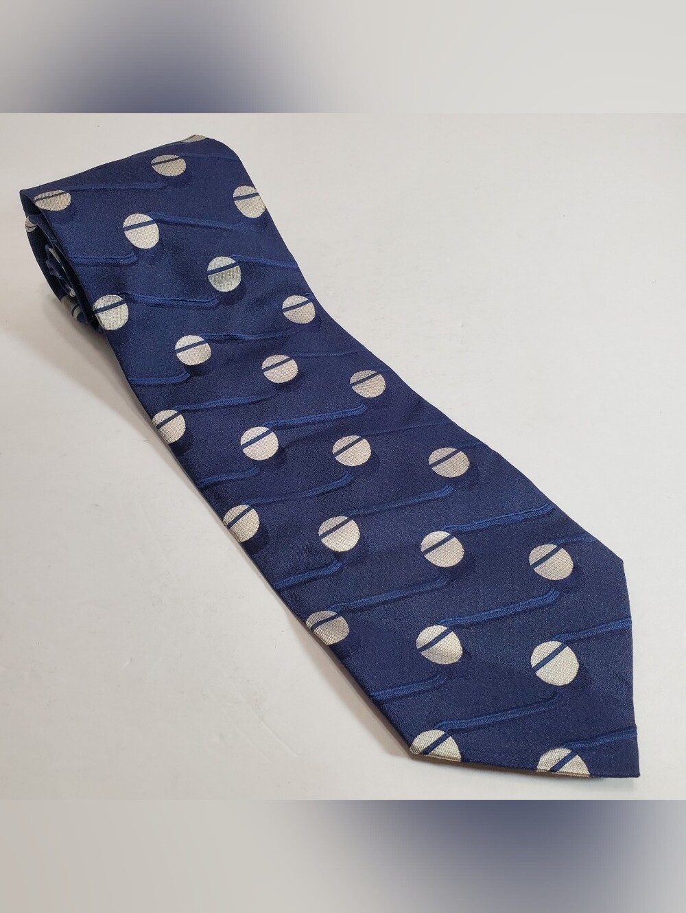 Luciano Barbera Blue Geometric Pattern Men's Italian Silk Neck Tie Jacquard